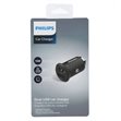 Miniaturebillede af Philips lader til cigarstik USB-A+A 15W
